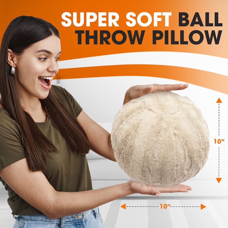 Cheer Collection 10" Round Living Room Decorative Ball Pillow