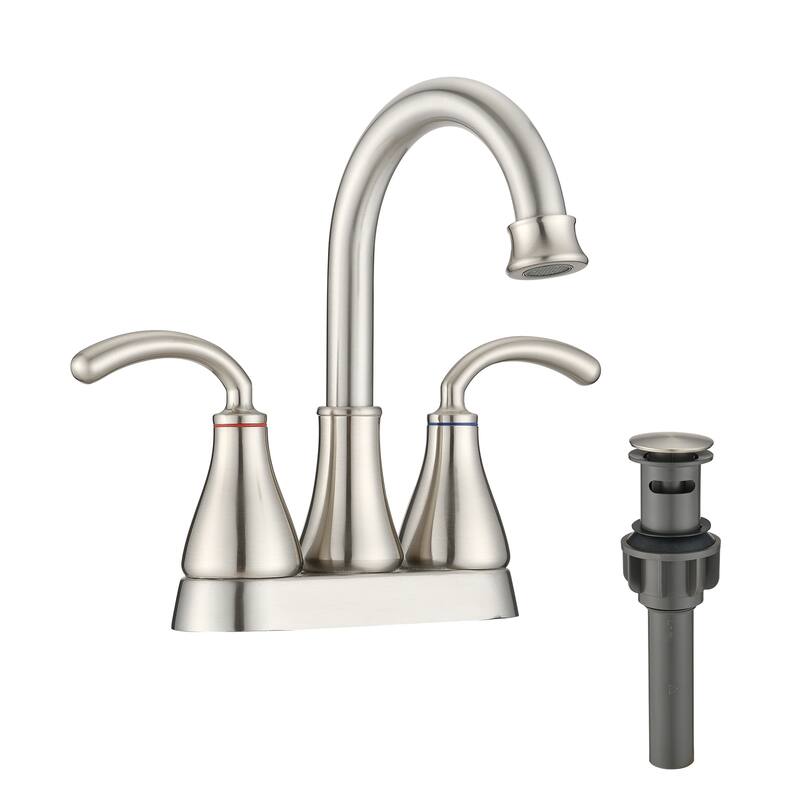 DORNBERG 2 Handles Bathroom Faucet with Pop-up Drain - Brushed Nickel