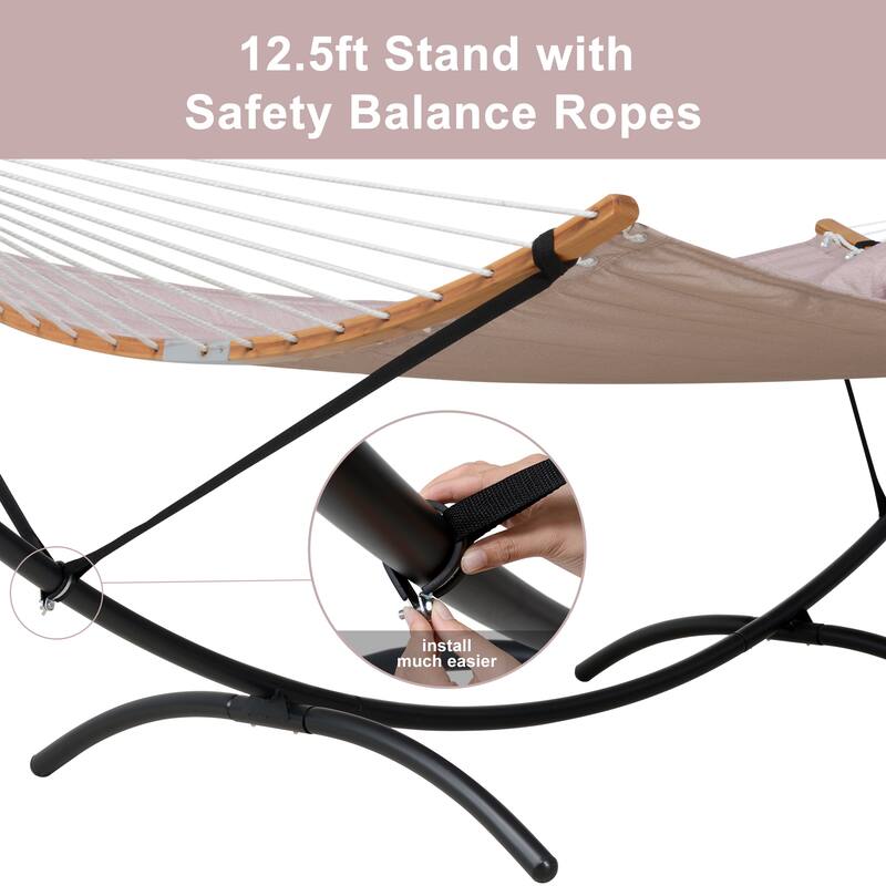Portable Freestanding Hammock with Curved Stand for Outside