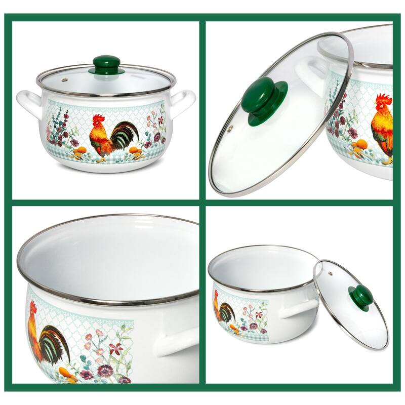 STP Goods Rooster Enameled Pasta Set of 2