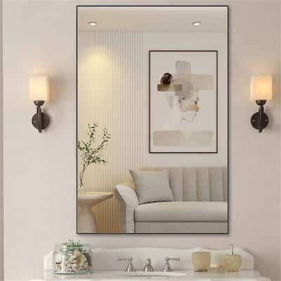 48" Modern Rectangle Wall Mirror with Aluminum Frame for Bathroom