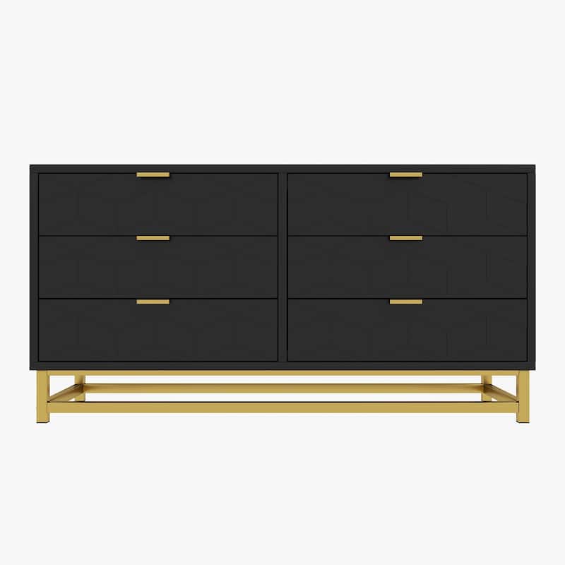 6 Drawer Dresser, with Metal Legs