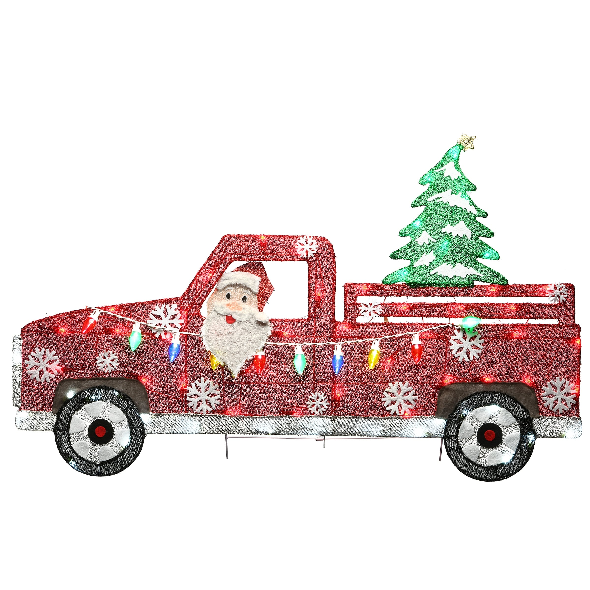 Christmas Tree Sleds New. Christmas Valance With Red Pickup Trucks Skis 