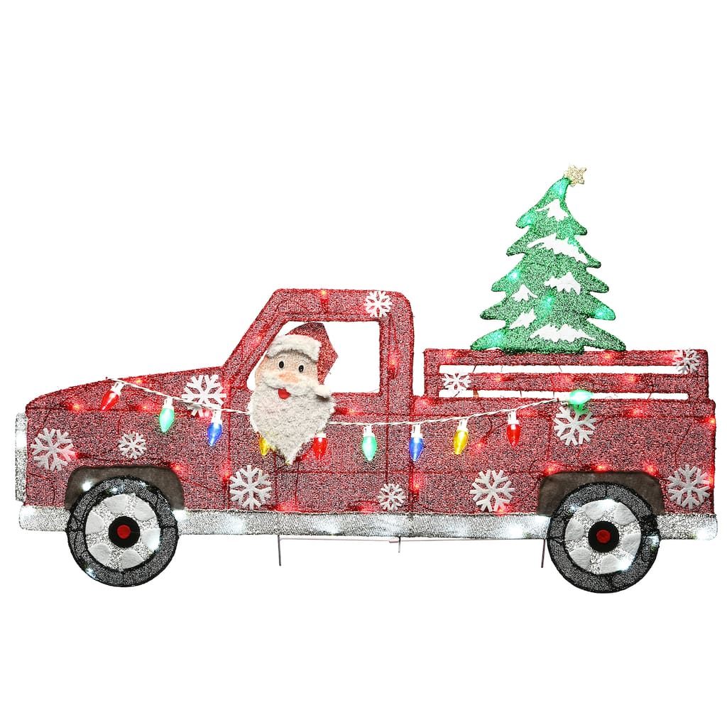 National Tree Company 27 in. Pre-Lit Santa in Red Truck - 27 in