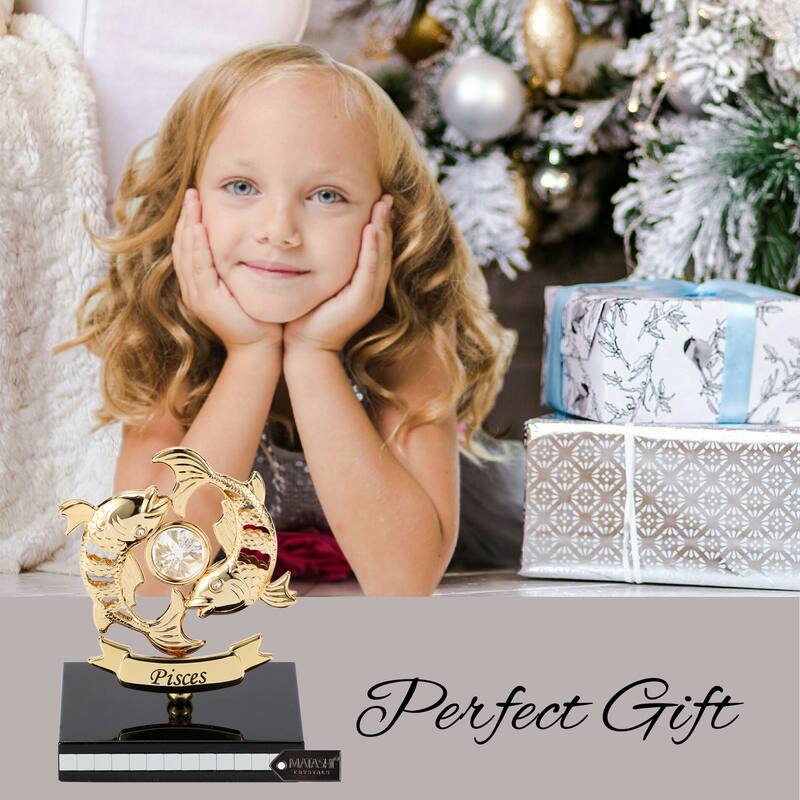 Matashi 24K Gold Plated Zodiac Astrological Sign Pisces Figurine