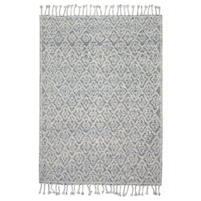 ECARPETGALLERY Braid weave Sienna Blue Wool Rug - 5'3 x 7'3