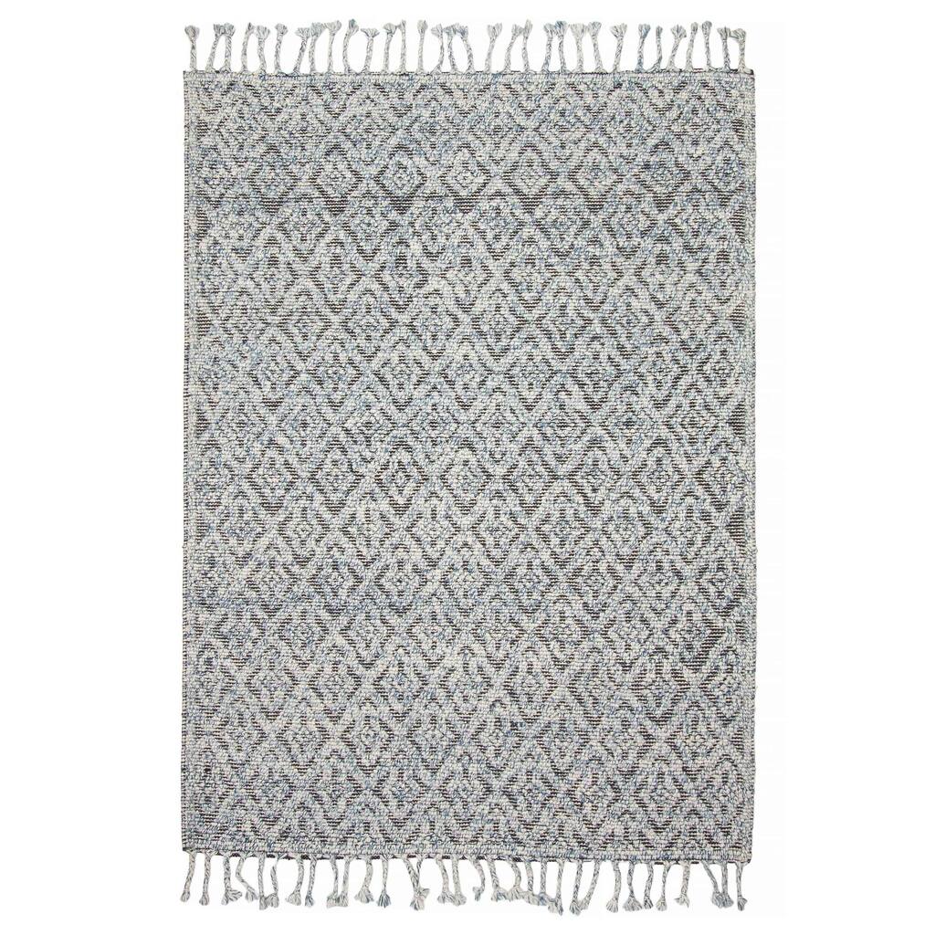 ECARPETGALLERY Braid weave Sienna Blue Wool Rug - 5'3 x 7'3