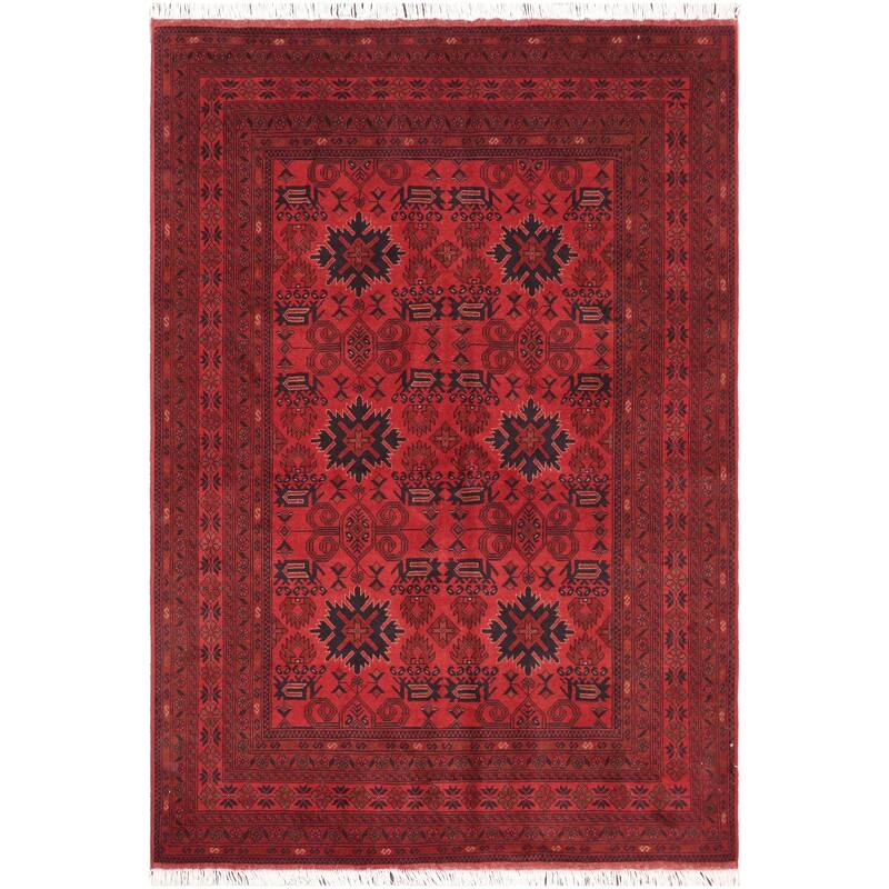 Rustic Biljik Khal Mohammadi Galilea Red/Blue Rug - 5'7'' x 7'8''