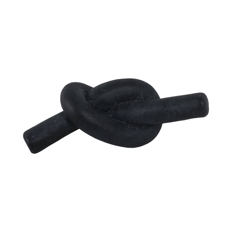 Pottery Cement Decorative Object Knot Home Office Display - 5" Black - 11" x 4.75" x 4.75"