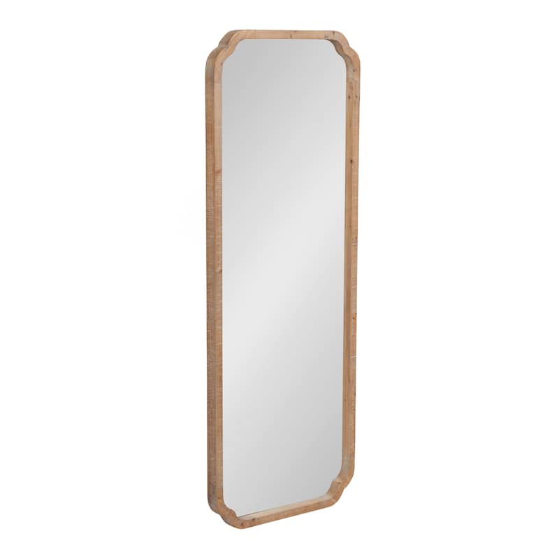 Kate and Laurel Marston Square Wood Wall Mirror - 18x48 - Rustic Brown
