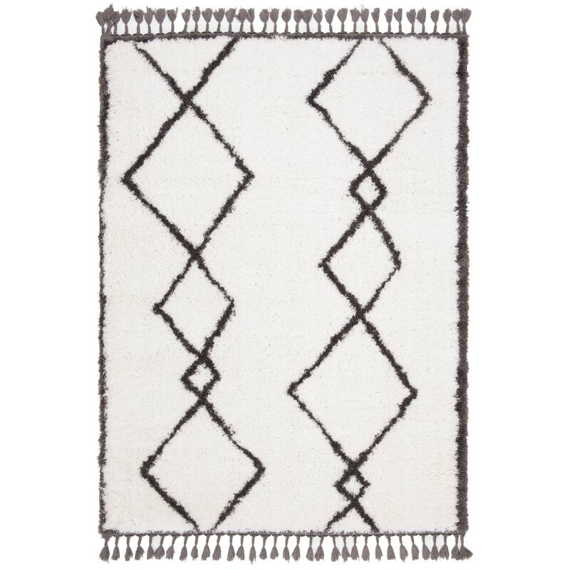 SAFAVIEH Carmella Ljutza Shag Trellis Polyester Rug