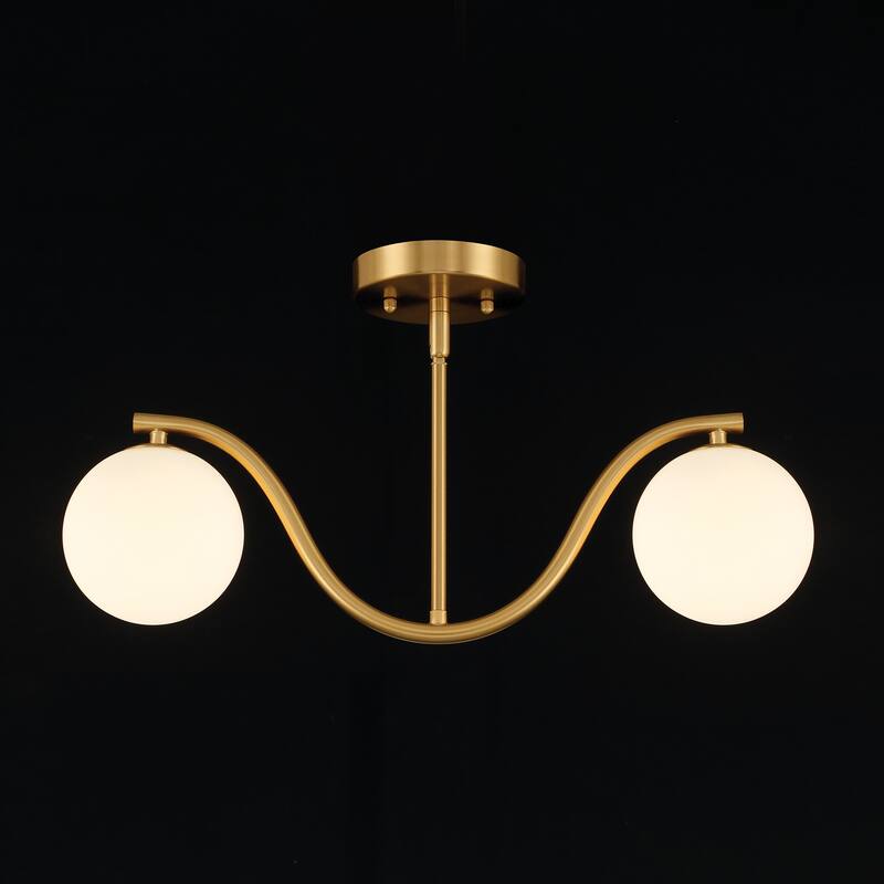 Acroma Modern Dimmable Glass Semi Flush Mount Ceiling Lighting