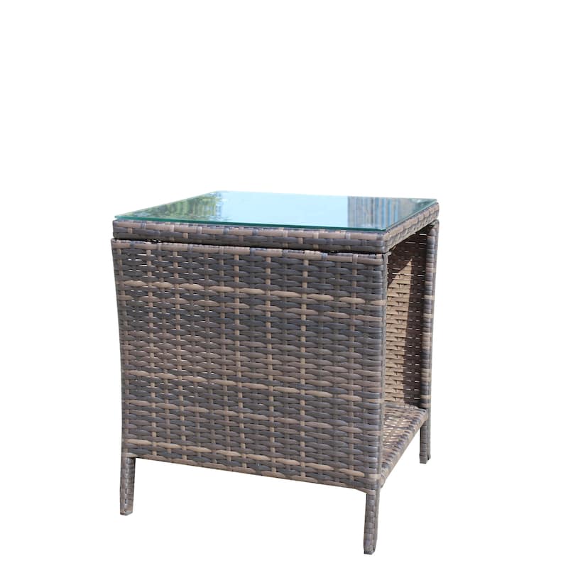 Outdoor patio Furniture 1 Coffee table with clear tempered glass