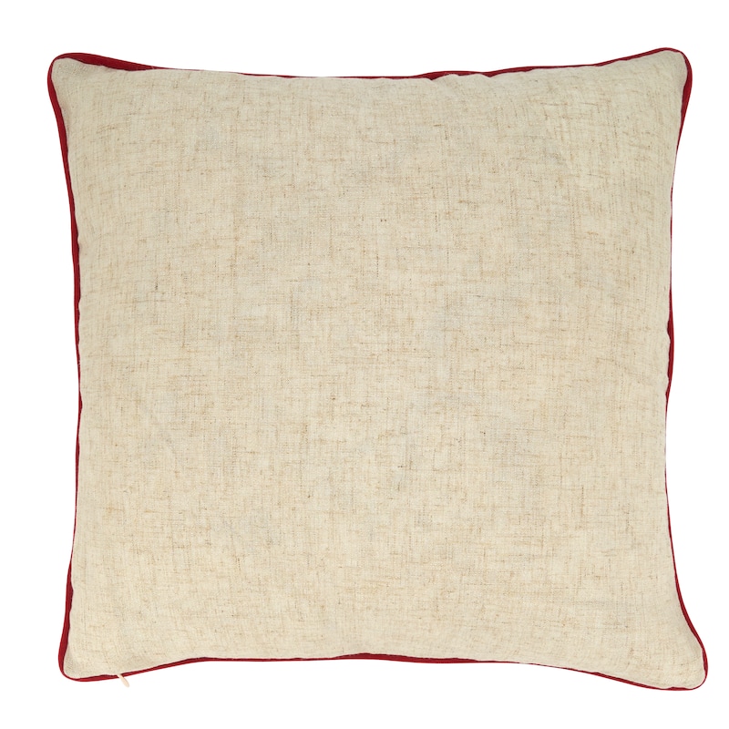 Poinsettia Wreath Design Pillow