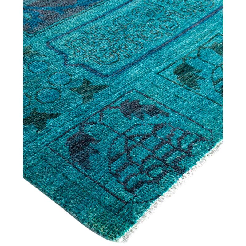 Overdyed One-of-a-Kind Hand-Knotted Area Rug - Green - 8' 3" x 9' 8"