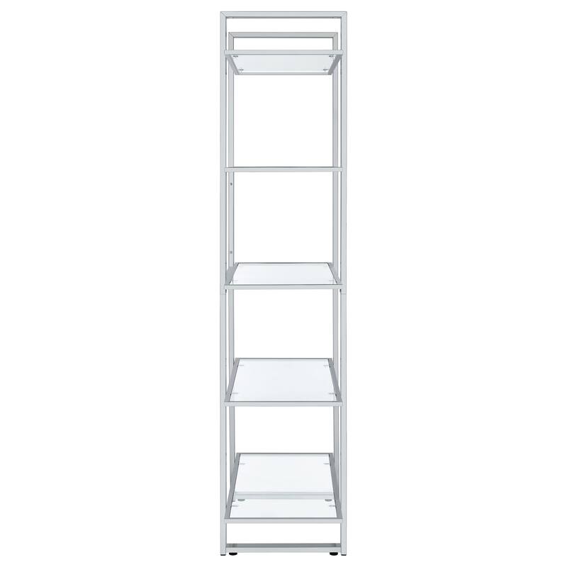 Hartford 79-inch 5-shelf Glass Bookshelf - 31.50" x 17.75" x 79.00"