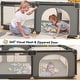 preview thumbnail 2 of 5, Infant 71"x59" 4-Panel Baby Playpen Spacious & Secure Foldable Playard Grey
