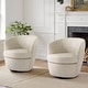 preview thumbnail 54 of 56, 2 Set Faux Leather Club Swivel Barrel Accent Chair