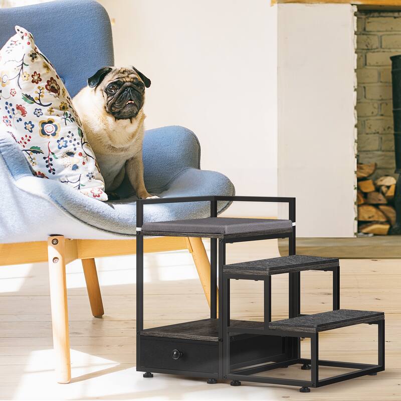 Pet Window Perch with Stairs Dog Bunk Bed for Small Dogs