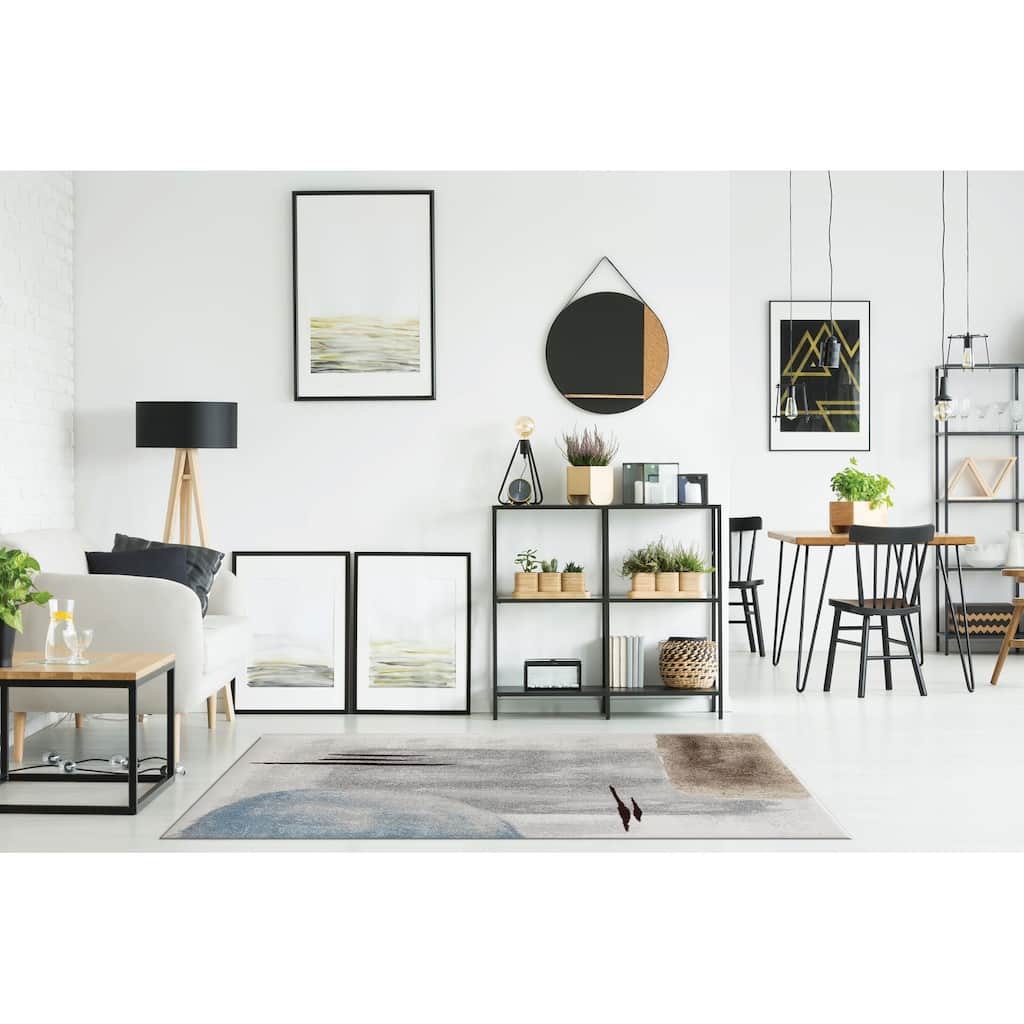 Marina Collection Abstract Multicolor Area Rug