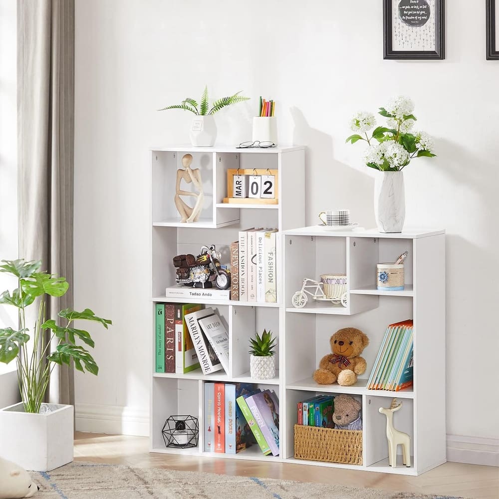 VECELO Wide Wood Organizer Bookcase Sets