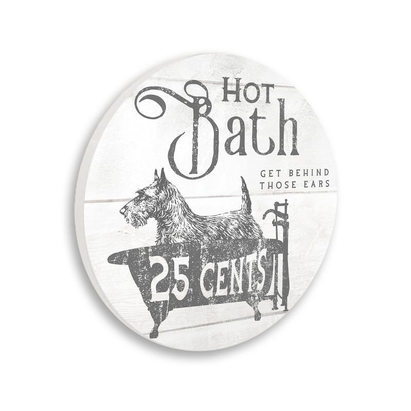 Stupell Vintage Hot Bath Advertisement Farmhouse Scottie Dog Tub, 12 x 12, Design By Lil' Rue - Grey - 12 x 12