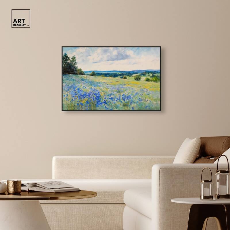Sky Over Blue Fields Canvas by Art Remedy