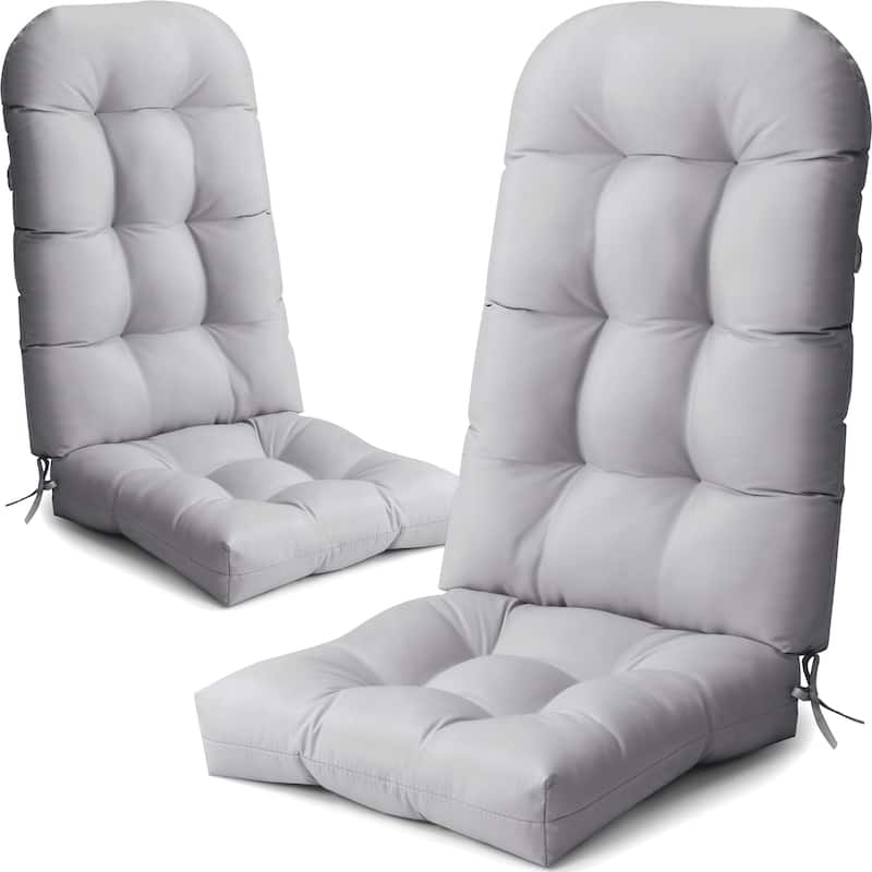 Outdoor Adirondack Chair Cushion Thickened Patio Chair Pad Lounge Rocking Chair Cushion - 2PC - Light Grey