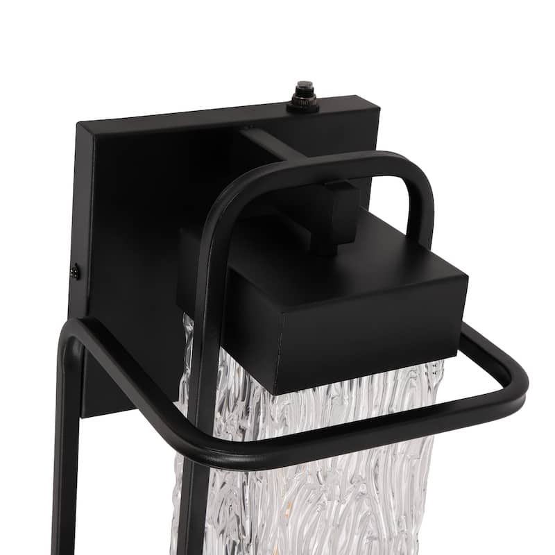 2 Pack Matte Black 1-Light Outdoor Wall Lighting Sconce Dusk to Dawn