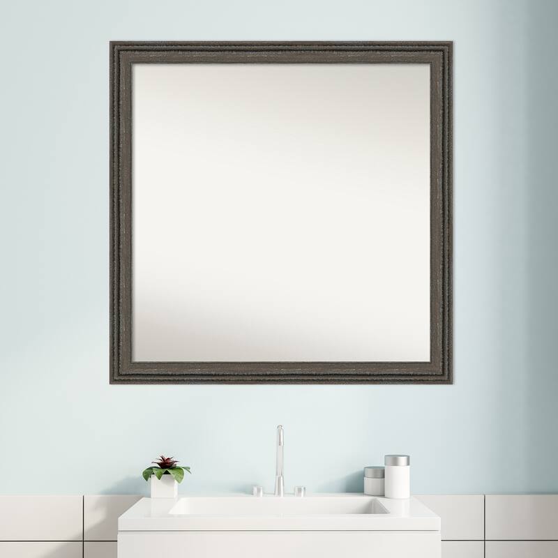 Upcycled Non-Beveled Wood Framed Bathroom Vanity Wall Mirror