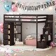 preview thumbnail 2 of 14, Twin size Loft Bed with Storage Drawers, Shelves and Stairs, Black