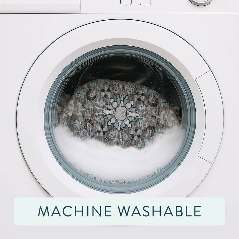 Machine Washable Indoor/ Outdoor Traditional Indore Chantille Rug