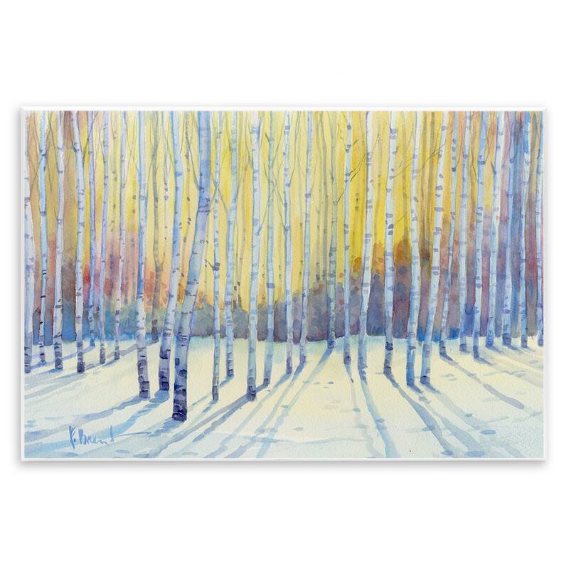Stupell Sunlit Winter Birch Trees Wall Plaque Art Design By Paul Brent - 19 x 13