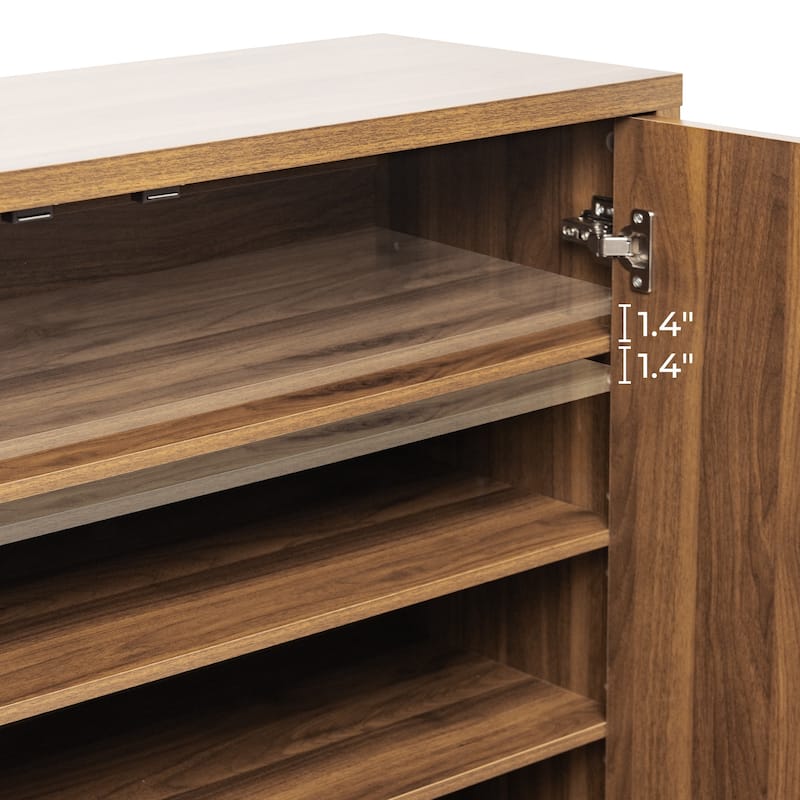 24 Pair Shoe Storage Cabinet with Adjustable Shelves, Hidden Shoe Organizer for Entryway, Foyer, Hallway