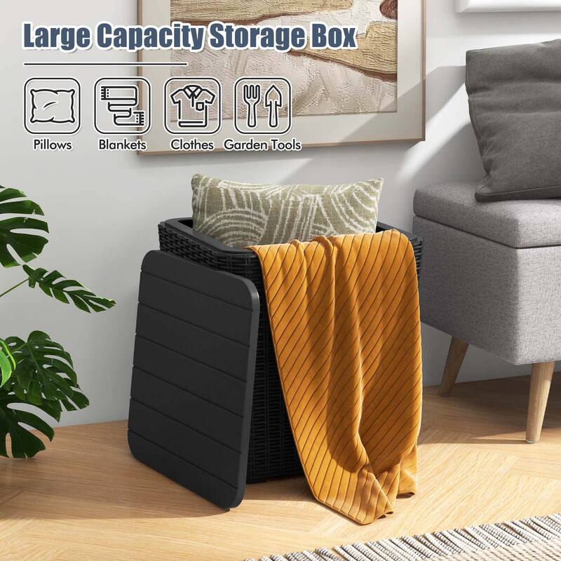 Costway 11.5 Gallon Water-proof Deck Box with Removable Lid Storage - See Details