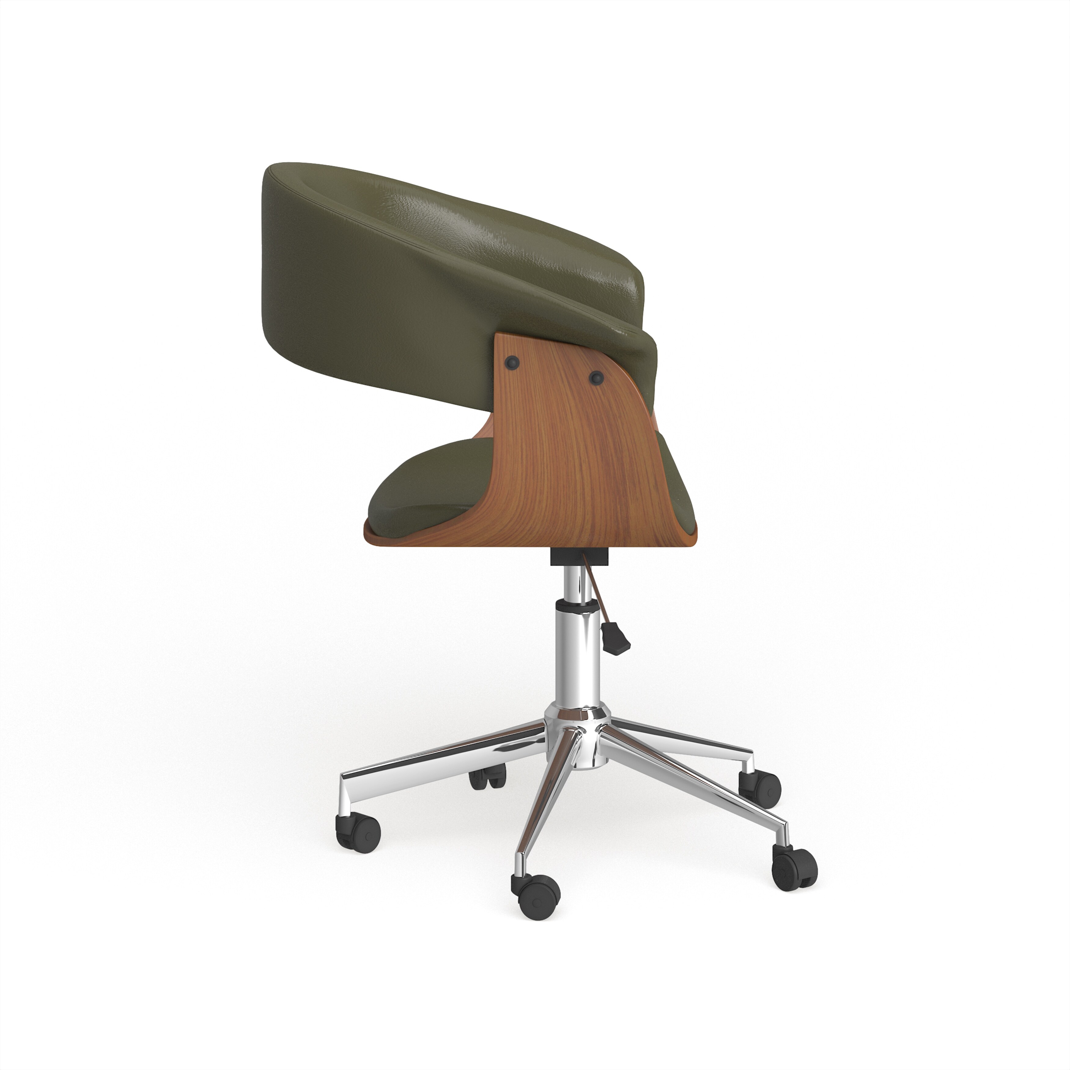 Carson Carrington Heby White/ Wood Adjustable Office Chair