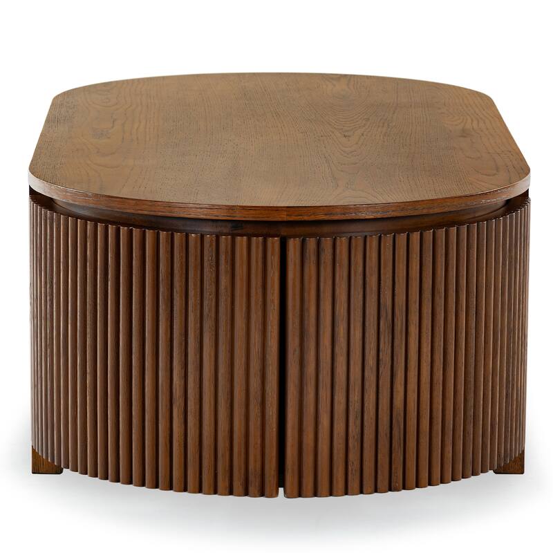 SAFAVIEH Couture Shelbie Reeded Oval Coffee Table, Fully Assembled - 51"W x 25"D x 16"H