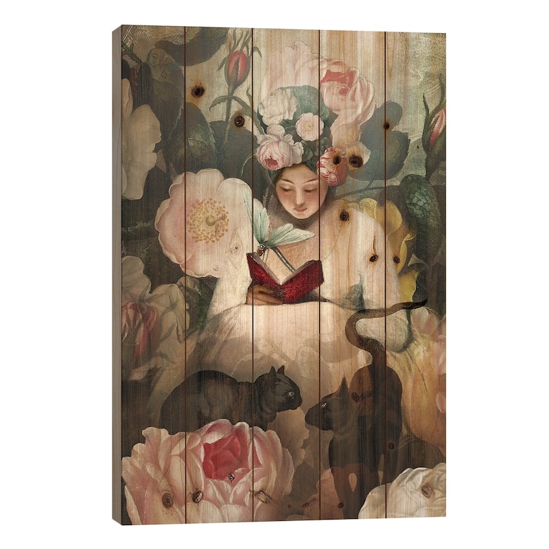 The Reading Print On Wood by Catrin Welz-Stein - Multi-Color - 40x26x1.5