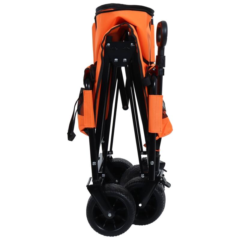 3-in-1 Heavy-Duty Folding Wagon Cart with Bench & All-Terrain Wheels