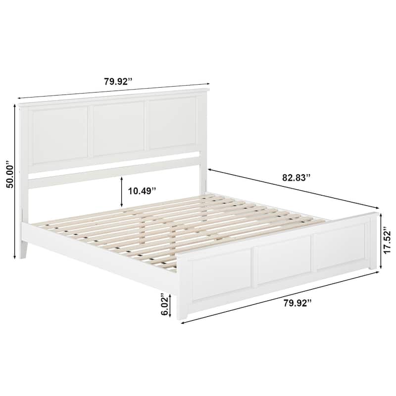Charlotte Solid Wood Low Profile Platform Bed with Matching Footboard