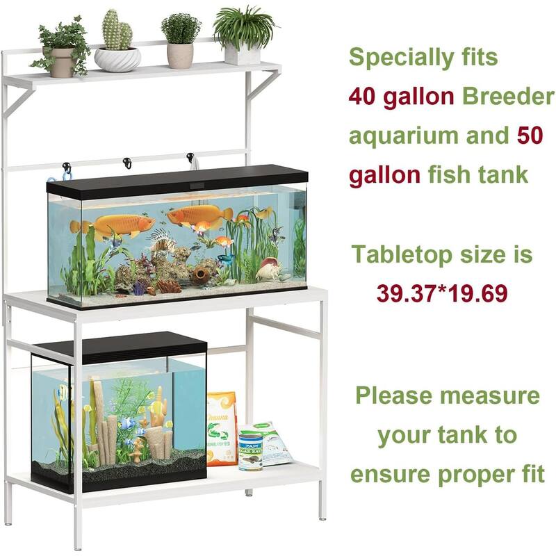 PakaLife 4050 Gallon Fish Tank Stand with Plant Shelf, Metal Frame