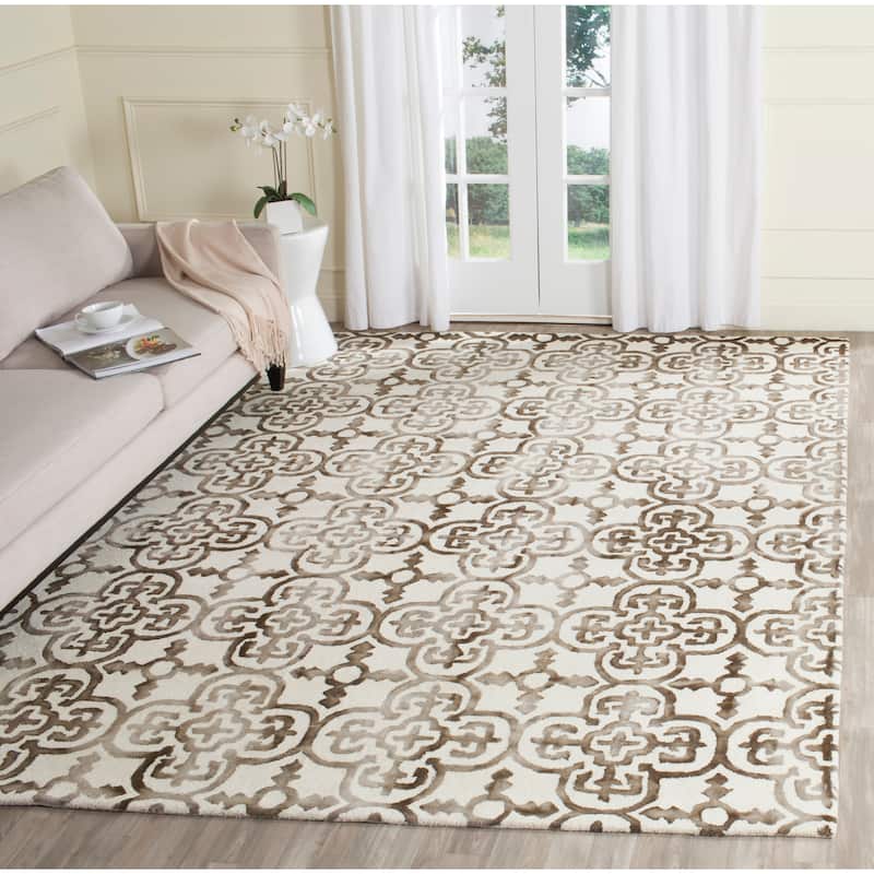 SAFAVIEH Handmade Dip Dye Reintraut Watercolor Vintage Boho Wool - 6' x 9' - Ivory/Brown - Runner/Rectangle