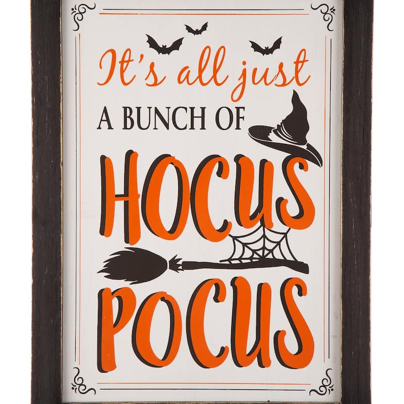 Glitzhome 24''H Halloween Fall Wooden Standing Easel or Hanging Decor