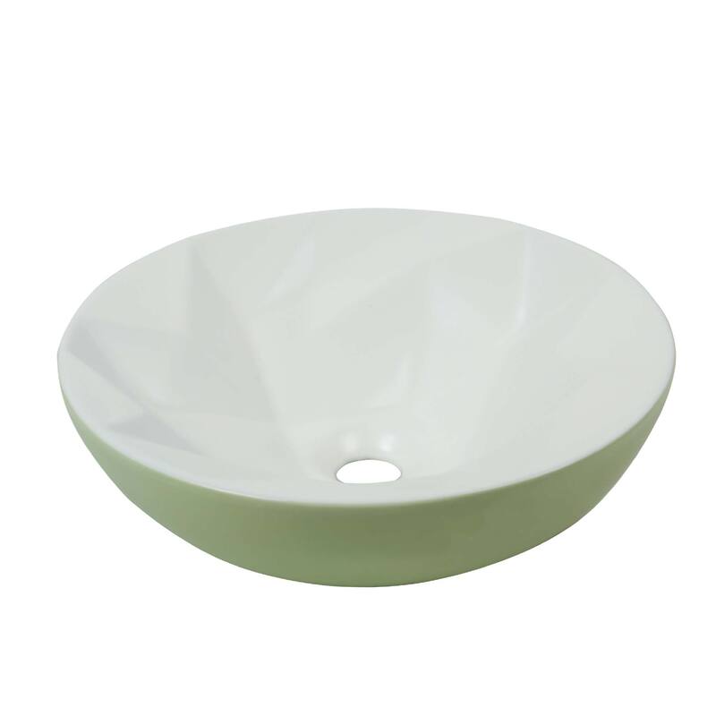 Fine Fixtures 16 inch Round Ceramic Vessel Bathroom Sink