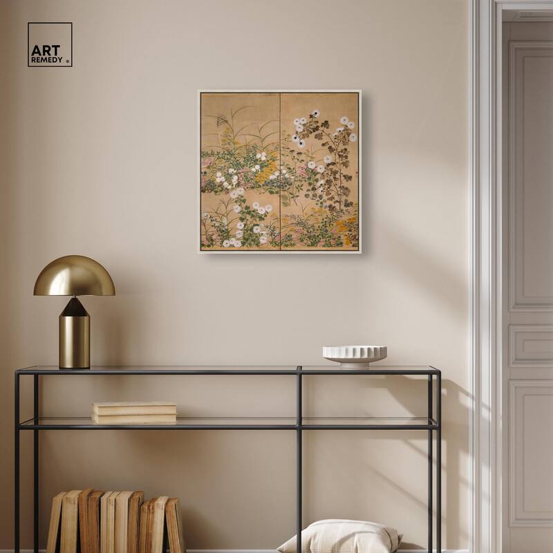 Flowering Plants in Autumn Canvas by Art Remedy