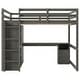 preview thumbnail 31 of 32, Full Size Loft Bed with Built-in Wardrobe, Desk, Storage Shelves and Drawers