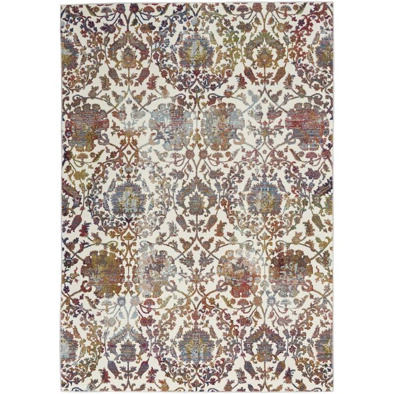 Honuc Power Loomed Distressed Floral Traditional Non Skid Area Rug By HomeRoots - 72' X '48' X '0.5