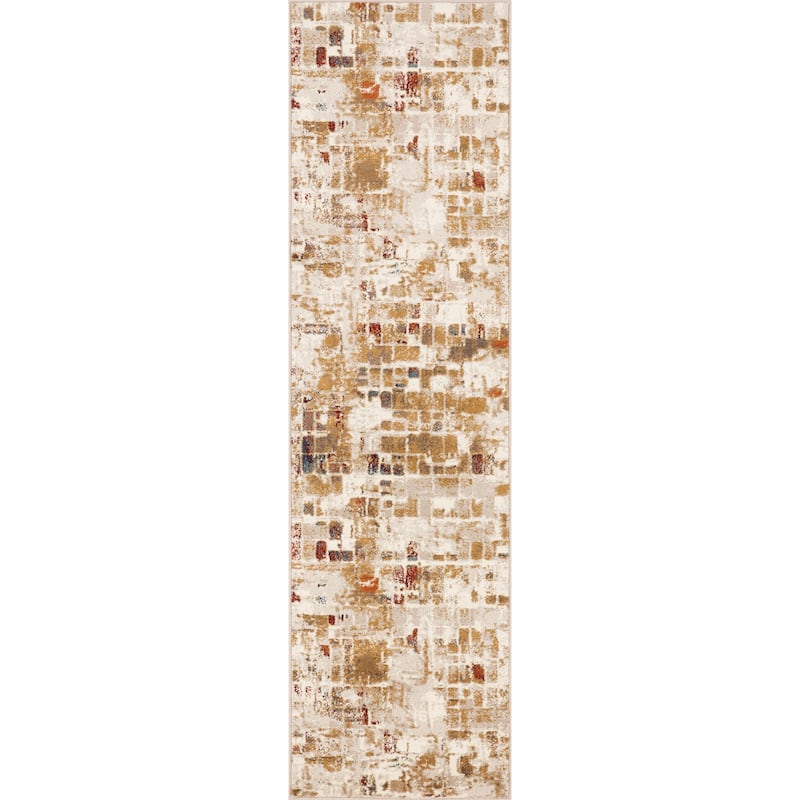 Domani Chandra Scandi Geometrics Area Rug - 2'2" x 7'11" Runner - Rust