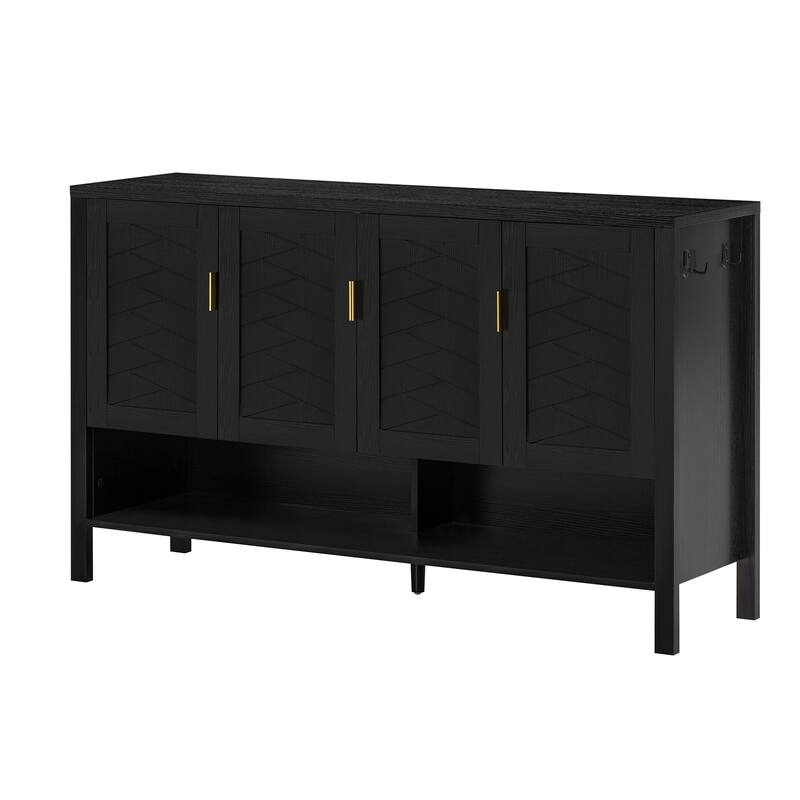 Abrail 4 Doors Storage Sideboard with Open Shelf and Adjustable Shelves