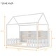 preview thumbnail 6 of 14, Twin Size Wood House Bed with LED Light, Storage Bookshelf and Guardrails
